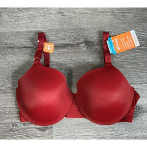 NEW Warner's Size 38C This Is Not A Bra Underwire Lightly‎ Lined Bra Red